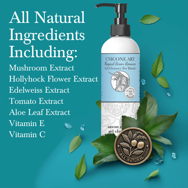 beautiful and natural hand cleanser with a list of all-natural ingredients