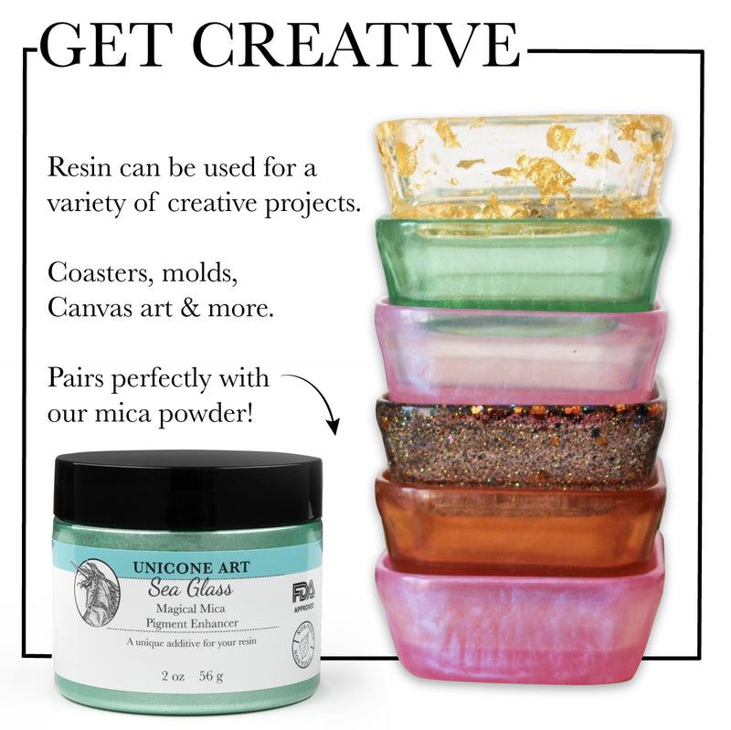 ART SPIRATION Crystal Clear Epoxy Resin Kit For Beginners 16 Oz, Art Epoxy  Resin Kit With Mica Powder, Resin Pigment, Silicone Molds, Crushed Glass